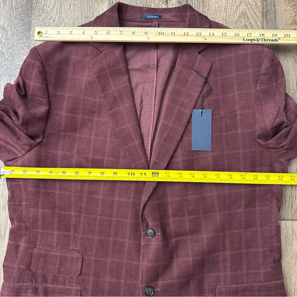 Stafford Sport Coat Classic Corduroy Sport Coat Blazer Men’s Sz 44 Reg Burgundy